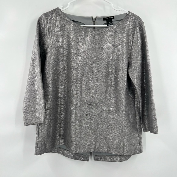 Club Monaco grey shimmer blazer L - Picture 5 of 9